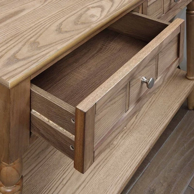 French Country 2 Drawer Hall Table With Shelf - Breighton Home 7 French Country 2 Drawer Hall Table With Shelf - Breighton Home - Image 5