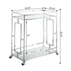 Town Square Bar Cart Clear Glass/Mirror/Chrome - Breighton Home -Urban Nest Store GUEST 05a331a5 f4e7 432f 86e3 faaf4592005c