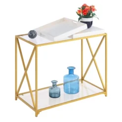 St Andrews Console Table White/Gold - Breighton Home -Urban Nest Store GUEST 0a35942e 641e 4697 8cab 25b225a441a6