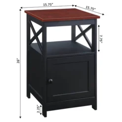 Oxford End Table With Storage Cabinet And Shelf - Breighton Home -Urban Nest Store GUEST 1072e0c2 64e5 438b 99b0 a53b51c9f469