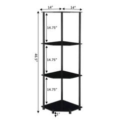 46.5" Designs2Go Classic Glass 4 Tier Corner Shelf - Breighton Home -Urban Nest Store GUEST 14fea4d9 322b 4c0b 8c52 c854b86666f5