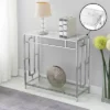 Town Square Chrome Faux Marble Glass Hall Table With Shelf White Marble/Glass/Chrome - Breighton Home -Urban Nest Store GUEST 15cf4810 d615 4c81 82f9 7efe9c221712