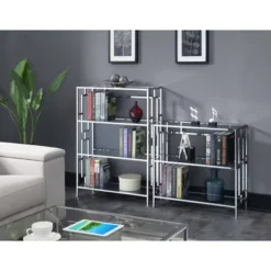 42.75" Town Square Chrome 4 Tier Bookcase Chrome - Breighton Home -Urban Nest Store GUEST 173d6385 1126 481e 8b3f 6318f280d9a8 1