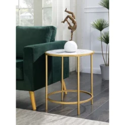 Gold Coast Deluxe Mirrored Round End Table - Johar Furniture -Urban Nest Store GUEST 1dde9af3 428f 4455 8921 44e01ff5b3c6