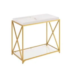 St Andrews Console Table White/Gold - Breighton Home -Urban Nest Store GUEST 24a8d013 878d 44b2 a8a9 2bb1b3f3f0eb