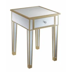 Gold Coast Mirrored End Table With Drawer - Breighton Home 20 Gold Coast Mirrored End Table With Drawer - Breighton Home -Urban Nest Store GUEST 24aab060 c116 498e 8752 d05e395de1ae