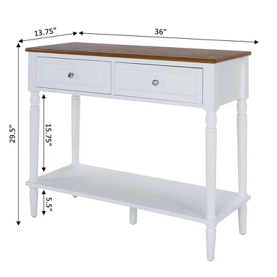 French Country 2 Drawer Hall Table With Shelf - Breighton Home 11 French Country 2 Drawer Hall Table With Shelf - Breighton Home - Image 9