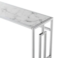 Town Square Chrome Console Table With Shelf White Faux Marble/Chrome Frame - Breighton Home 10 Town Square Chrome Console Table With Shelf White Faux Marble/Chrome Frame - Breighton Home -Urban Nest Store GUEST 2f58c544 bd62 473e 9998 76a23731e772