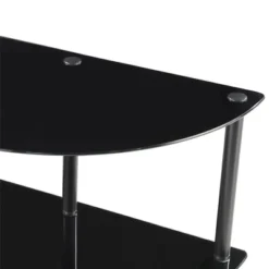Breighton Home Designs2Go Classic Glass 3 Tier Half-Circle Entryway Hall Table In Black/Black -Urban Nest Store GUEST 3012823a 27e3 4c98 bde6 ac1d677b1ae3