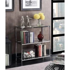 30.25" Royal Crest 3 Tier Bookcase Chrome - Breighton Home -Urban Nest Store GUEST 305e2a17 0ea2 4f60 895e b5a555e8a2e4