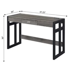 47" Monterey Desk With Charging Station Weathered Gray/Black - Breighton Home -Urban Nest Store GUEST 3145ae4d 5d01 43ed a709 5ed42d72826f