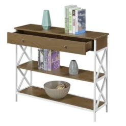 Tucson 1 Drawer Console Table With Shelves Driftwood/White - Breighton Home -Urban Nest Store GUEST 410d8c76 5d11 4eb2 a322 4f191cca67ab