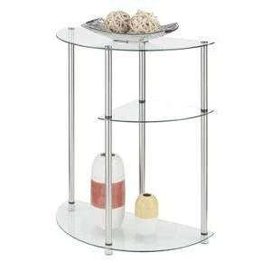 Classic Glass 3 Tier Display Entryway Table Clear Glass - Breighton Home 3 Classic Glass 3 Tier Display Entryway Table Clear Glass - Breighton Home