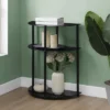 Breighton Home Designs2Go Classic Glass 3 Tier Half-Circle Entryway Hall Table In Black/Black