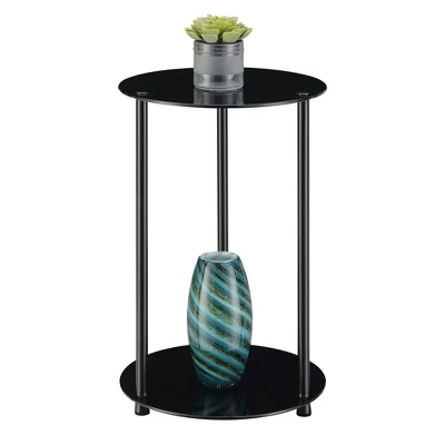 Designs2Go Classic Glass 2 Tier Round End Table - Breighton Home 4 Designs2Go Classic Glass 2 Tier Round End Table - Breighton Home - Image 2