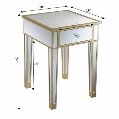 Gold Coast Mirrored End Table With Drawer - Breighton Home 9 Gold Coast Mirrored End Table With Drawer - Breighton Home - Image 7
