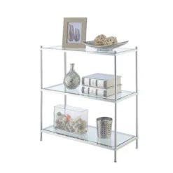 30.25" Royal Crest 3 Tier Bookcase Chrome - Breighton Home -Urban Nest Store GUEST 493012ed 9c23 4119 87e9 9fa0f4f98766