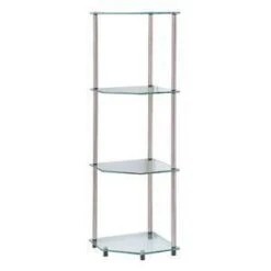 46.5" Designs2Go Classic Glass 4 Tier Corner Shelf - Breighton Home -Urban Nest Store GUEST 4a24a04c 53a6 4199 93e2 6f09bc406a70