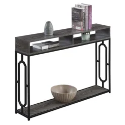 Omega Deluxe 2 Tier Console Table Weathered Gray/Black - Breighton Home -Urban Nest Store GUEST 4be4c0c8 0ff5 4a54 80d3 103abd8fa030