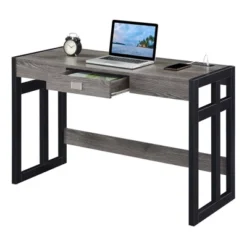 47" Monterey Desk With Charging Station Weathered Gray/Black - Breighton Home -Urban Nest Store GUEST 4d59fcff 1be5 4b0a 961f e24b90bd1bbd