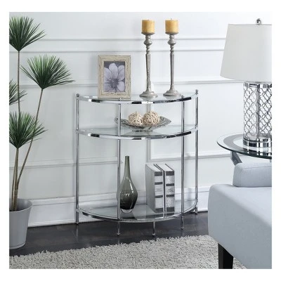 Royal Crest Entryway Table Chrome/Glass - Breighton Home 4 Royal Crest Entryway Table Chrome/Glass - Breighton Home - Image 2