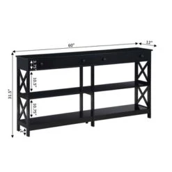 60" Oxford 2 Drawer Console Table With Shelves - Breighton Home -Urban Nest Store GUEST 57616e4d fd95 4001 9d46 111e1d0fb943
