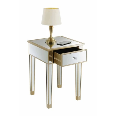 Gold Coast Mirrored End Table With Drawer - Breighton Home 4 Gold Coast Mirrored End Table With Drawer - Breighton Home - Image 2