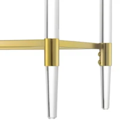 Breighton Home Royal Crest 2 Tier Acrylic Glass Console Table Gold/Glass: Chic Entryway Furniture, 12" Depth -Urban Nest Store GUEST 5db4f838 ac1c 408a 8eee 930e24ac16e5