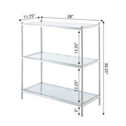 30.25" Royal Crest 3 Tier Bookcase Chrome - Breighton Home -Urban Nest Store GUEST 627f905d 6c70 41d6 90fe ad8788ca26fd