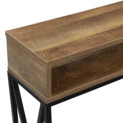 Tucson Deluxe Console Table With Shelf Weathered Barnwood/Black - Breighton Home -Urban Nest Store GUEST 67b5f8ba c13a 4482 856c 4b109ce3911f