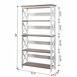 60" Oxford 5 Tier Bookcase - Breighton Home -Urban Nest Store GUEST 6a506965 0fda 4c97 b7d6 ab71174fa628