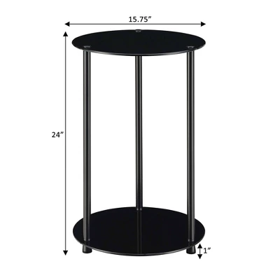 Designs2Go Classic Glass 2 Tier Round End Table - Breighton Home 5 Designs2Go Classic Glass 2 Tier Round End Table - Breighton Home - Image 3