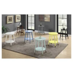 Wilson Mid-Century Modern Round End Table With Bottom Shelf - Breighton Home -Urban Nest Store GUEST 7451b9c5 f8b9 47f4 90d0 868204eccdb1