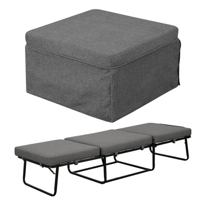 Designs4Comfort Folding Bed Ottoman Soft Gray Fabric - Breighton Home: Multi-Functional Sleeper, No Assembly Required 2 Designs4Comfort Folding Bed Ottoman Soft Gray Fabric - Breighton Home: Multi-Functional Sleeper, No Assembly Required