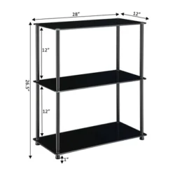 26.5" Designs2Go Classic Glass 3 Shelf Bookshelf - Breighton Home -Urban Nest Store GUEST 7beda4a8 6838 41f5 a26c f17fb42603a7