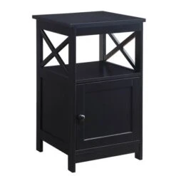Oxford End Table With Storage Cabinet And Shelf - Breighton Home -Urban Nest Store GUEST 85dff4c1 e72c 40f9 9993 319444780a38