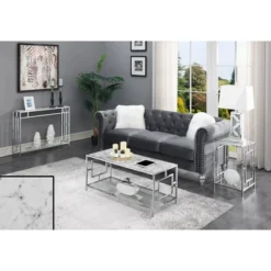 Town Square Chrome Console Table With Shelf White Faux Marble/Chrome Frame - Breighton Home 8 Town Square Chrome Console Table With Shelf White Faux Marble/Chrome Frame - Breighton Home -Urban Nest Store GUEST 86326037 a726 4b30 a6cd cd9c52a74905