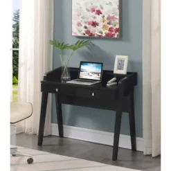 Newport Deluxe 2 Drawer Desk With Shelf - Breighton Home