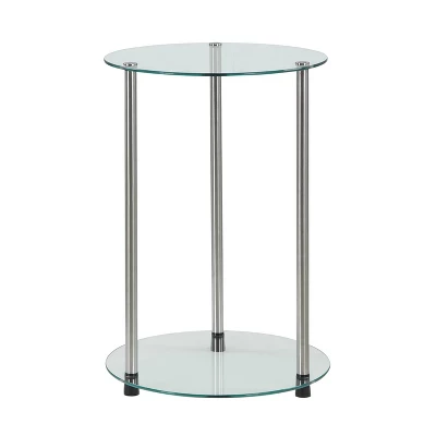 Designs2Go Classic Glass 2 Tier Round End Table - Breighton Home 7 Designs2Go Classic Glass 2 Tier Round End Table - Breighton Home - Image 5