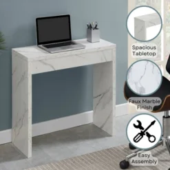 Breighton Home Northfield Entryway Hall Table In White Faux Marble -Urban Nest Store GUEST 9325ee74 b19b 4fd0 823d 431ac0bb7a3e
