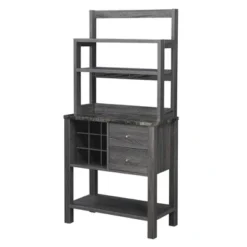 Newport 2 Drawer Serving Bar With Wine Rack And Shelves - Breighton Home -Urban Nest Store GUEST 9d285475 6716 45a2 8083 ad898f0517bc