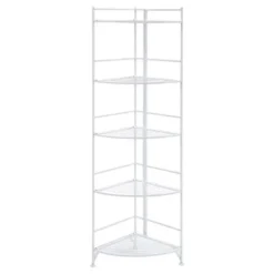 57.5" 5 Tier Folding Metal Corner Shelf - Breighton Home -Urban Nest Store GUEST af19eb3a 859f 4703 8285 ae8423a064e1