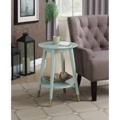 Wilson Mid-Century Modern Round End Table With Bottom Shelf - Breighton Home -Urban Nest Store GUEST b1acb549 0d29 4f22 b079 0d4d23835a72