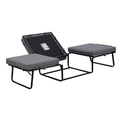 Designs4Comfort Folding Bed Ottoman Soft Gray Fabric - Breighton Home: Multi-Functional Sleeper, No Assembly Required 9 Designs4Comfort Folding Bed Ottoman Soft Gray Fabric - Breighton Home: Multi-Functional Sleeper, No Assembly Required - Image 8
