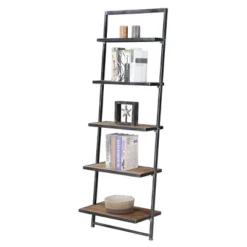 72.25" Laredo 5 Tier Ladder Bookcase/shelf Natural/Antique Black - Breighton Home -Urban Nest Store GUEST bdeb2bf6 2605 4442 903d 58c6bd3c6a7e