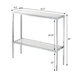 Breighton Home Nadia Glass Chrome Entryway Hall Table With Shelf In Glass/Chrome -Urban Nest Store GUEST bf5ed369 203f 4458 9c77 a59730d99ec3