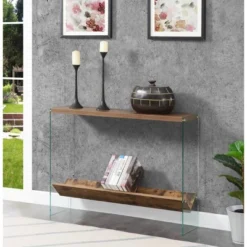 SoHo V Console Table With Shelf - Breighton Home