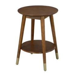 Wilson Mid-Century Modern Round End Table With Bottom Shelf - Breighton Home -Urban Nest Store GUEST c1e8d396 87f3 459c 9a76 1fc515336944