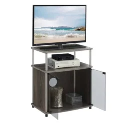 Designs2Go TV Stand For TVs Up To 25" With Black Glass Storage Cabinet And Shelf - Breighton Home -Urban Nest Store GUEST c42359c7 5e4e 4c38 b238 2b2f6b3db0f2