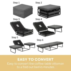 Designs4Comfort Folding Bed Ottoman Soft Gray Fabric - Breighton Home: Multi-Functional Sleeper, No Assembly Required 15 Designs4Comfort Folding Bed Ottoman Soft Gray Fabric - Breighton Home: Multi-Functional Sleeper, No Assembly Required -Urban Nest Store GUEST ce3b716e 28fb 4c36 b352 8efae40df34f